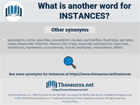 instance thesaurus|instances thesaurus english.